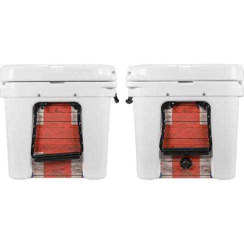 United Kingdom Flag Dark Wood YETI Tundra 45 Hard Cooler Skin