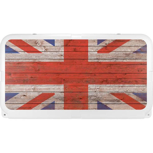United Kingdom Flag Dark Wood YETI Tundra 65 Hard Cooler Skin