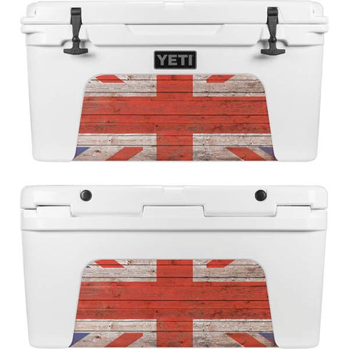 United Kingdom Flag Dark Wood YETI Tundra 65 Hard Cooler Skin