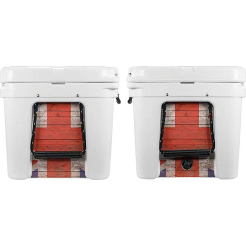 United Kingdom Flag Dark Wood YETI Tundra 65 Hard Cooler Skin
