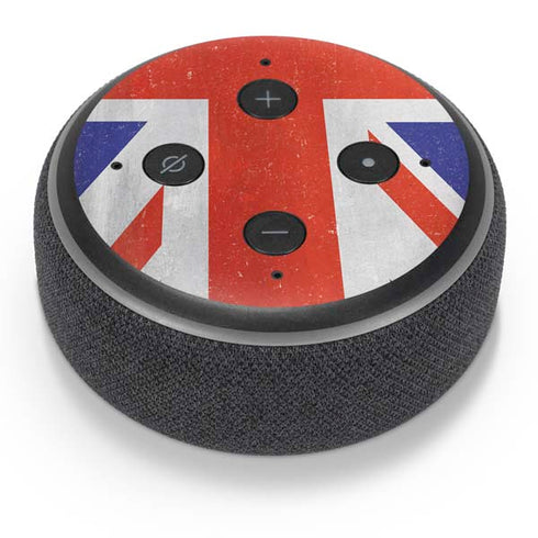 United Kingdom Flag Distressed Amazon Echo Dot Skin