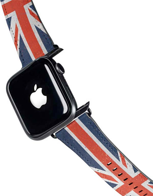 United Kingdom Flag Distressed Apple Watch Band 42-44mm