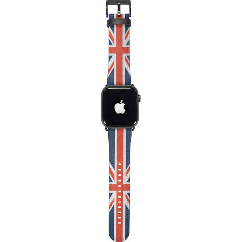 United Kingdom Flag Distressed Apple Watch Band 42-44mm