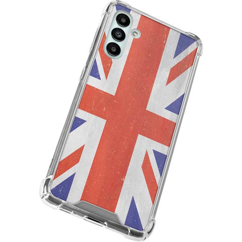 United Kingdom Flag Distressed Galaxy A13 5G Clear Case