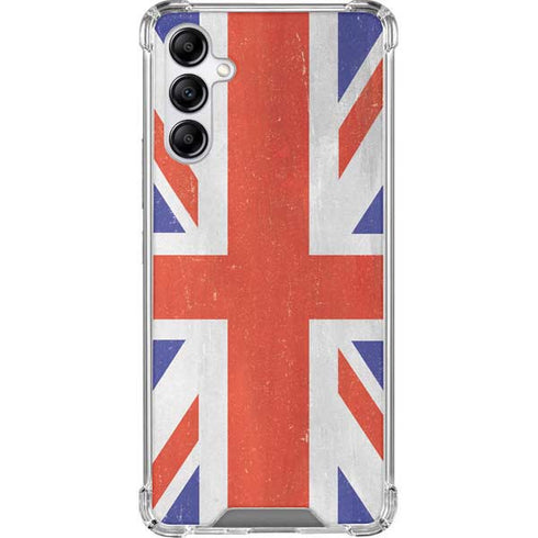 United Kingdom Flag Distressed Galaxy A14 5G Clear Case