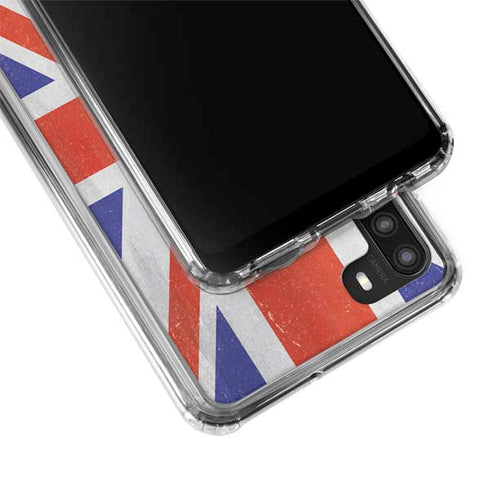 United Kingdom Flag Distressed Galaxy A21 Clear Case