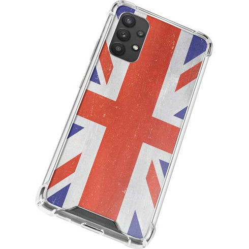United Kingdom Flag Distressed Galaxy A32 5G Clear Case