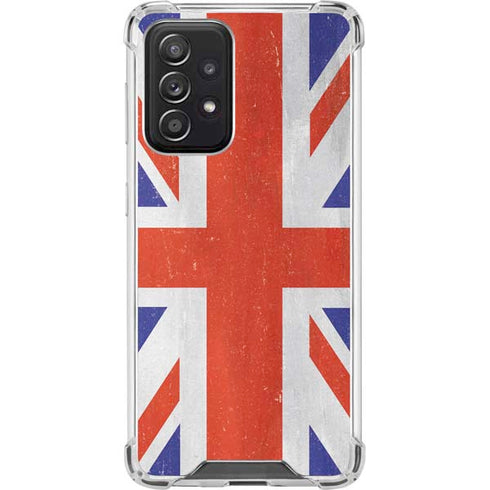 United Kingdom Flag Distressed Galaxy A52 5G Clear Case