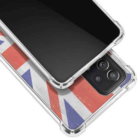 United Kingdom Flag Distressed Galaxy A52 5G Clear Case