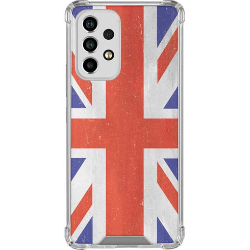 United Kingdom Flag Distressed Galaxy A53 5G Clear Case