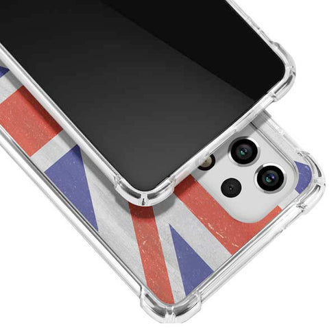 United Kingdom Flag Distressed Galaxy A53 5G Clear Case