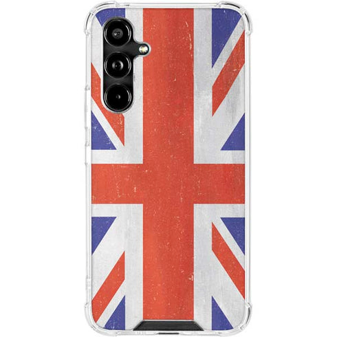 United Kingdom Flag Distressed Galaxy A54 5G Clear Case