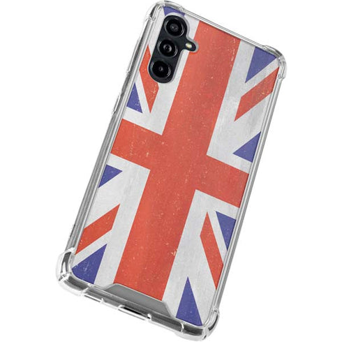 United Kingdom Flag Distressed Galaxy A54 5G Clear Case