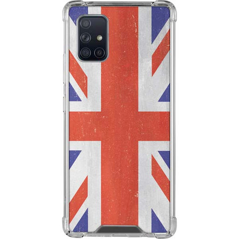 United Kingdom Flag Distressed Galaxy A71 5G Clear Case