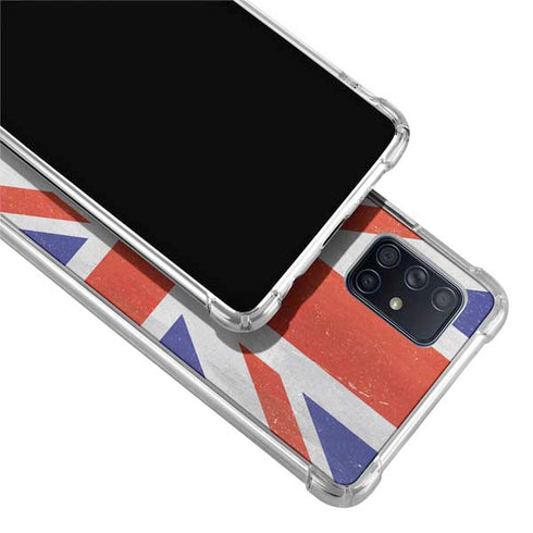 United Kingdom Flag Distressed Galaxy A71 5G Clear Case
