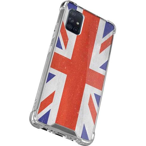 United Kingdom Flag Distressed Galaxy A71 5G Clear Case