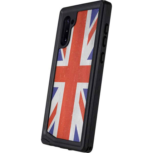 United Kingdom Flag Distressed Galaxy Note 10 Waterproof Case