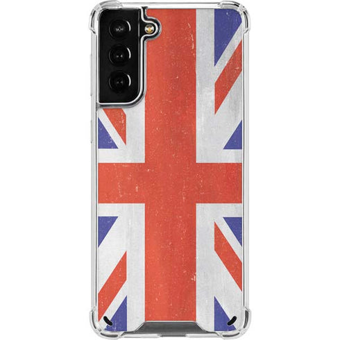 United Kingdom Flag Distressed Galaxy S21 Plus 5G Clear Case