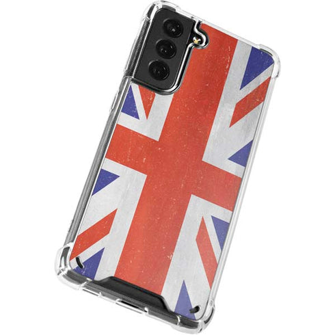 United Kingdom Flag Distressed Galaxy S21 Plus 5G Clear Case
