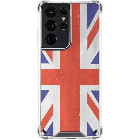 United Kingdom Flag Distressed Galaxy S21 Ultra 5G Clear Case
