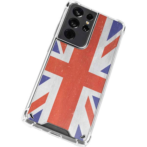 United Kingdom Flag Distressed Galaxy S21 Ultra 5G Clear Case