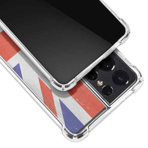 United Kingdom Flag Distressed Galaxy S21 Ultra 5G Clear Case