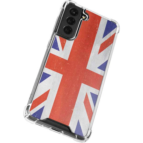 United Kingdom Flag Distressed Galaxy S22 Clear Case
