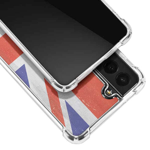 United Kingdom Flag Distressed Galaxy S22 Plus Clear Case