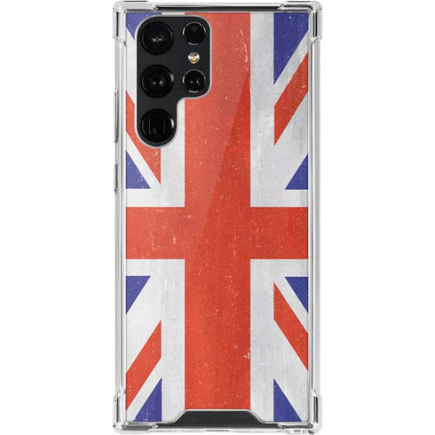 United Kingdom Flag Distressed Galaxy S22 Ultra Clear Case