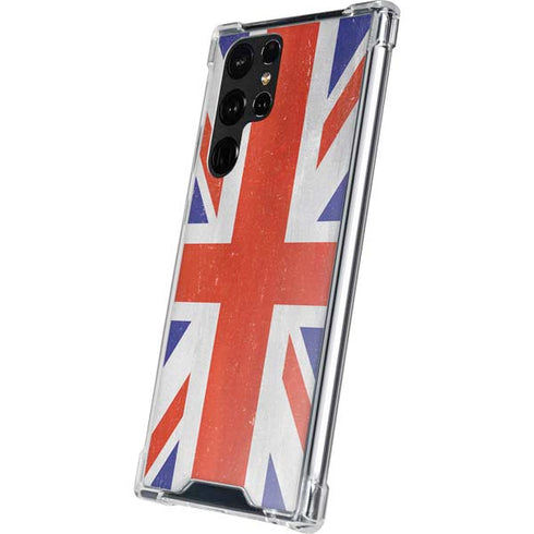 United Kingdom Flag Distressed Galaxy S22 Ultra Clear Case