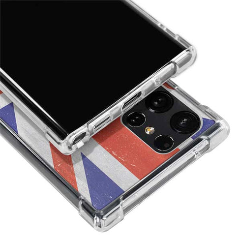 United Kingdom Flag Distressed Galaxy S22 Ultra Clear Case