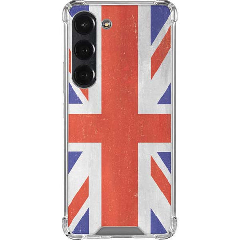 United Kingdom Flag Distressed Galaxy S23 Clear Case