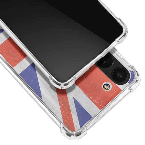United Kingdom Flag Distressed Galaxy S23 Clear Case