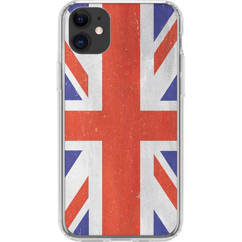 United Kingdom Flag Distressed iPhone 11 Clear Case