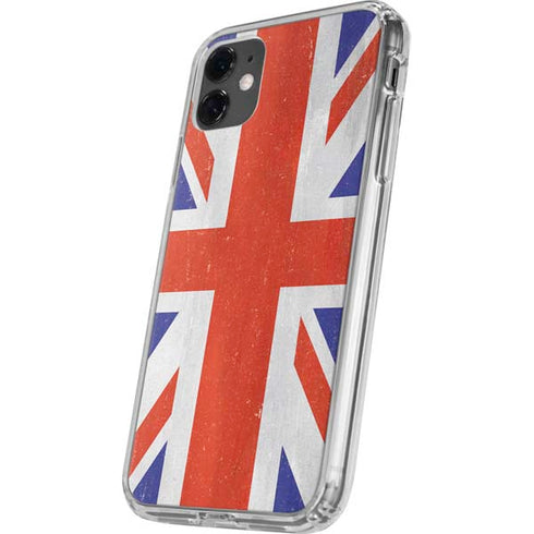 United Kingdom Flag Distressed iPhone 11 Clear Case