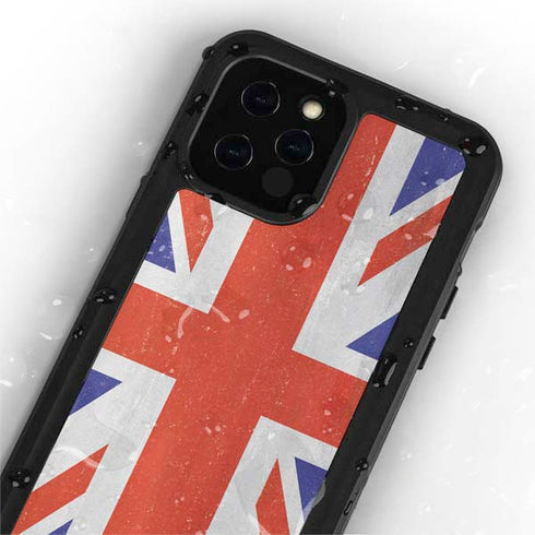 United Kingdom Flag Distressed iPhone 12 Pro Max Waterproof Case