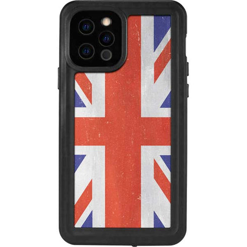 United Kingdom Flag Distressed iPhone 12 Pro Waterproof Case