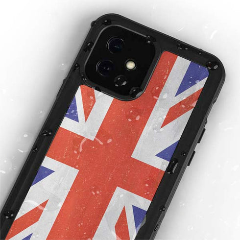 United Kingdom Flag Distressed iPhone 12 Waterproof Case