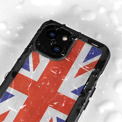 United Kingdom Flag Distressed iPhone 13 Mini Waterproof Case