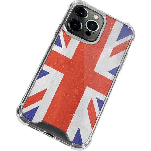 United Kingdom Flag Distressed iPhone 13 Pro Clear Case
