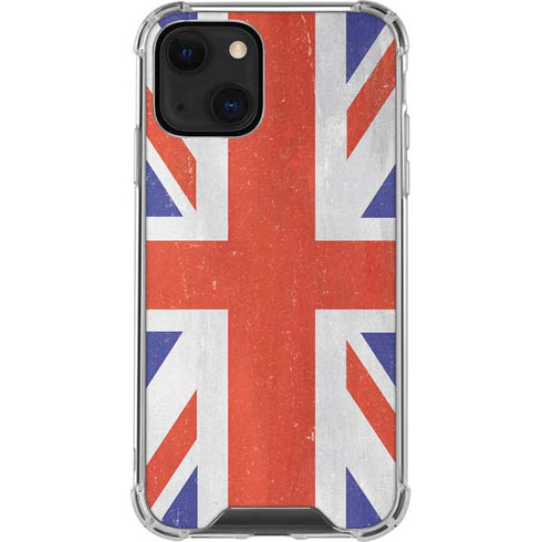 United Kingdom Flag Distressed iPhone 14 Plus Clear Case