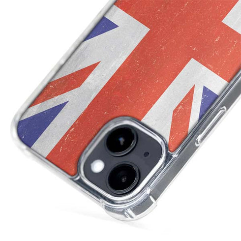 United Kingdom Flag Distressed iPhone 15 Plus MagSafe Case