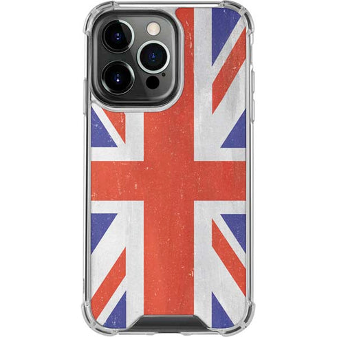 United Kingdom Flag Distressed iPhone 15 Pro Clear Case