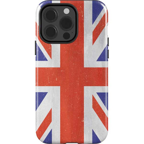 United Kingdom Flag Distressed iPhone 15 Pro Impact Case