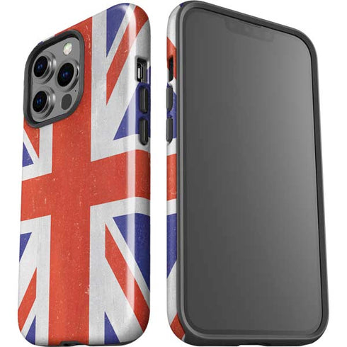 United Kingdom Flag Distressed iPhone 14 Pro Impact Case