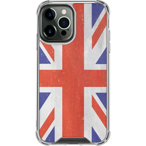 United Kingdom Flag Distressed iPhone 14 Pro Max Clear Case
