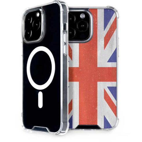 United Kingdom Flag Distressed iPhone 14 Pro Max MagSafe Case