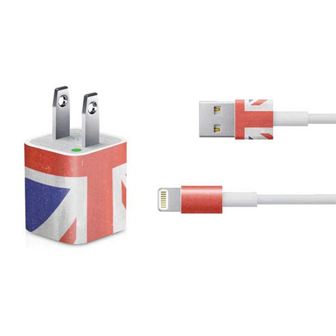 United Kingdom Flag Distressed iPhone Charger (5W USB) Skin
