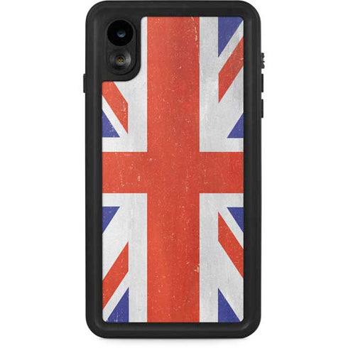 United Kingdom Flag Distressed iPhone XR Waterproof Case