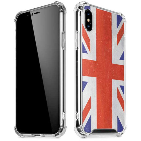 United Kingdom Flag Distressed iPhone XS Max Clear Case
